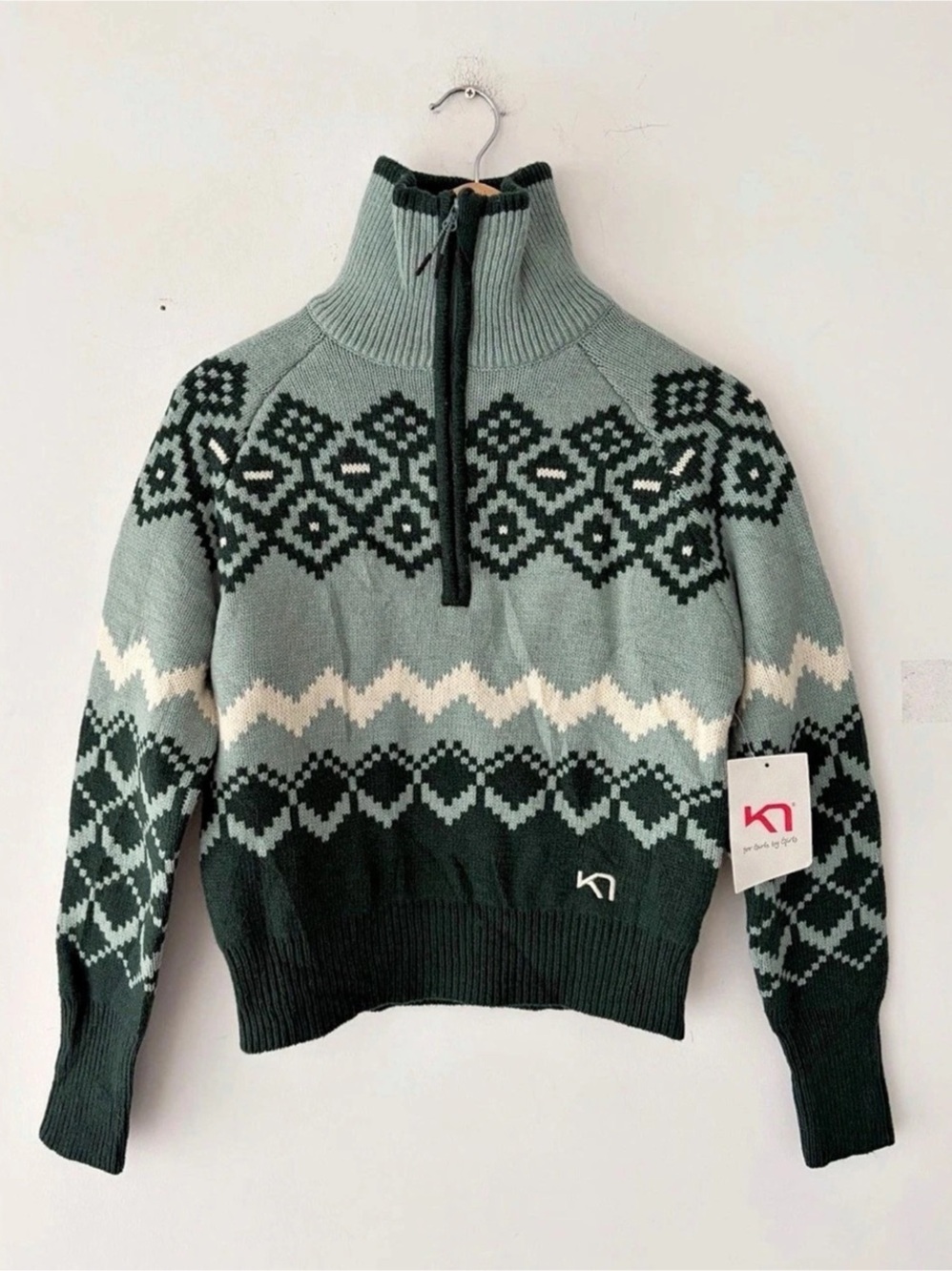 Kari Traa Agnes Knit Half-Zip Women's Wool Sweater Size S NEW